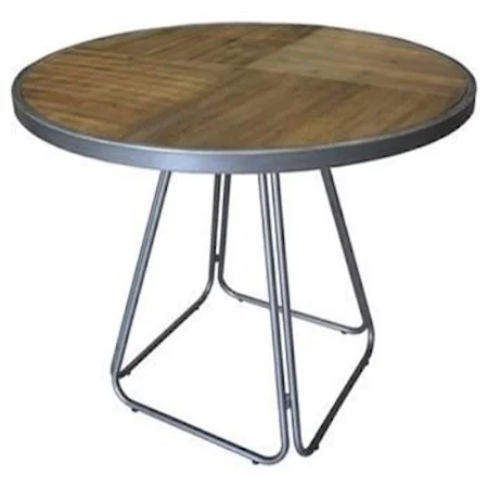Industrial 36" Round Pub Table with Flared Black Metal Legs